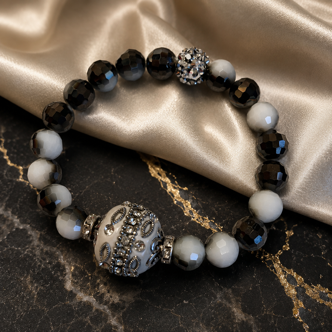Black & White Opulence Bracelet