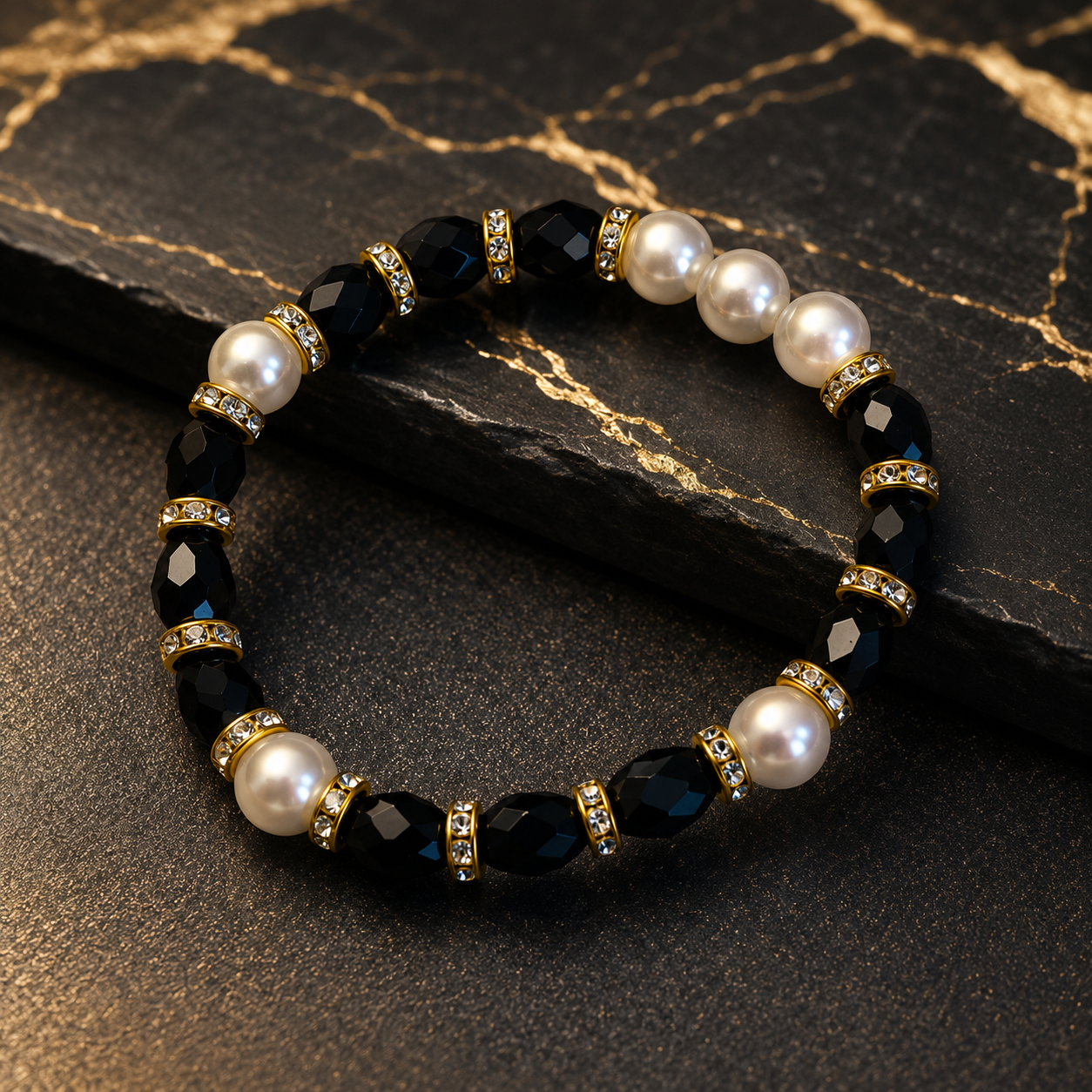 Midnight Pearl Bracelet