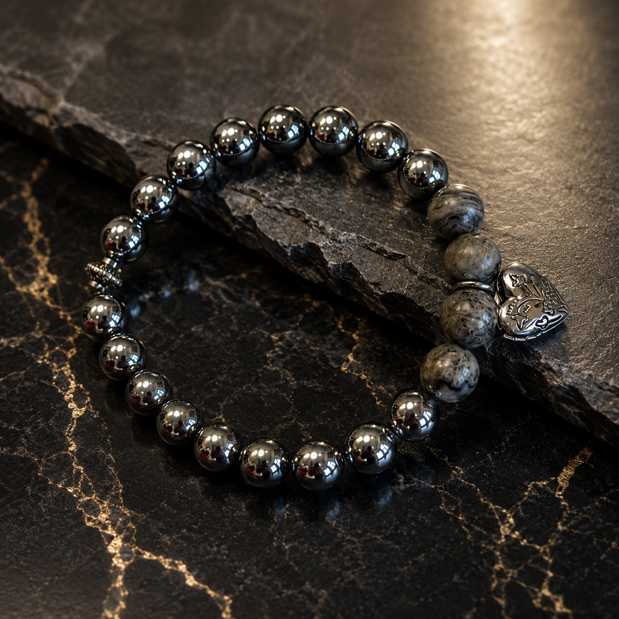 Steel Heart Shine Bracelet