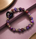 Purple Marbled Heart Bracelet